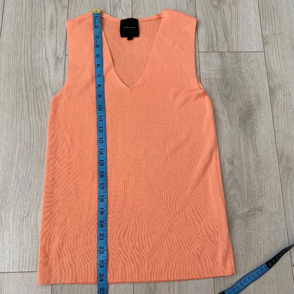 Orange V-Neck Sleeve Pullover Sweater Vest - Picture 8 of 16